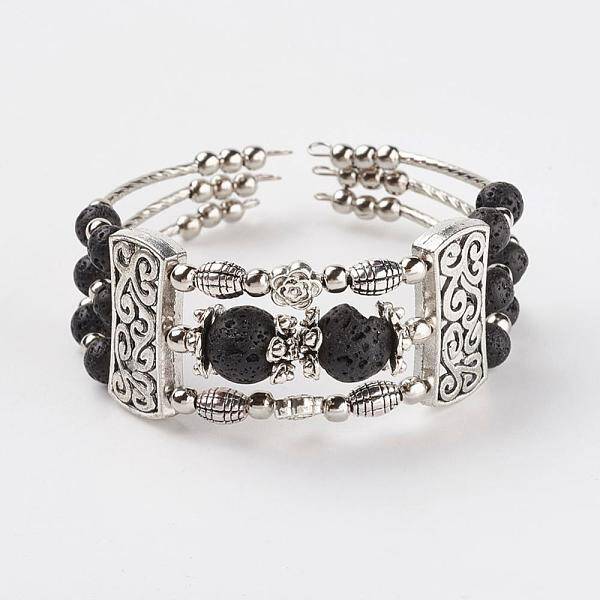 Three Loops Tibetan Style Alloy Wrap Bracelets