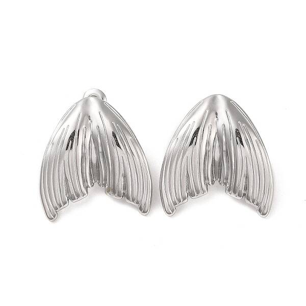 Non-Tarnish Mermaid Tail 304 Stainless Steel Stud Earrings for Women