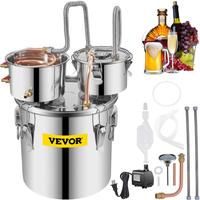 VEVOR Water Wine Distiller Stainless Steel, Copper Tube With Circulating Pump, Home Brewing Kit Build-in Thermometer for DIY ...