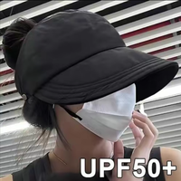 Adjustable Outdoor Beach Bucket Hat Summer Wide Brim Sunhat Women Sun Hats Foldable UV Protection Visors Fisherman Ponytail C...