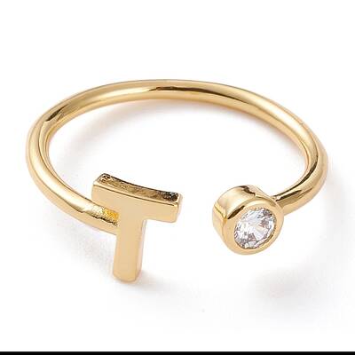 Brass Micro Pave Clear Cubic Zirconia Cuff Rings