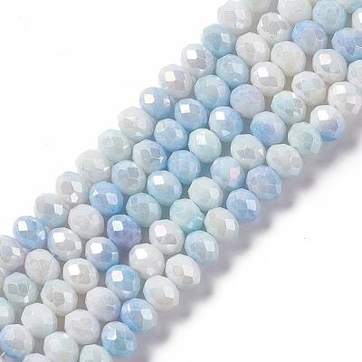 Faceted Electroplated Glass Beads Strands