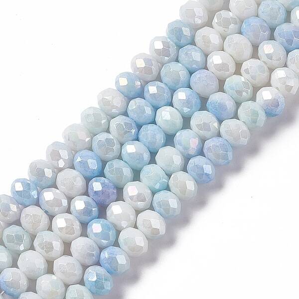 Faceted Electroplated Glass Beads Strands