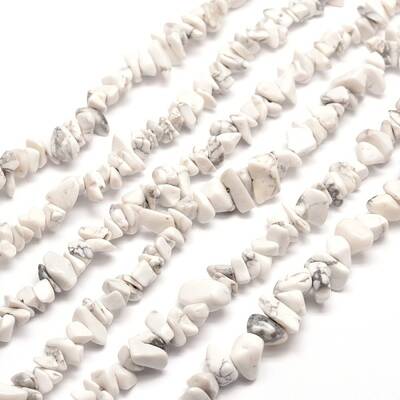 Synthetic White Howlite Chip Bead Strands