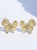 Rhinestone Decor Bow Design Stud Earrings for Girlfriend, Elegant Jewelry for Party, Daily Clothing Decor, Trendy All-match &...