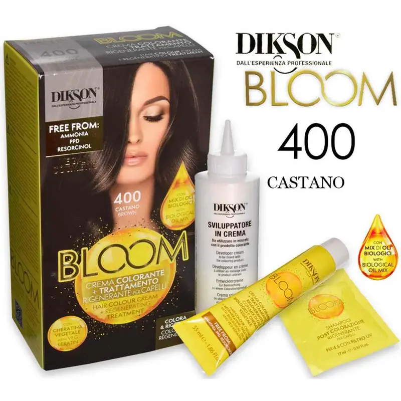 Dikson Bloom Coloring Cream With Keratin 400 Brown