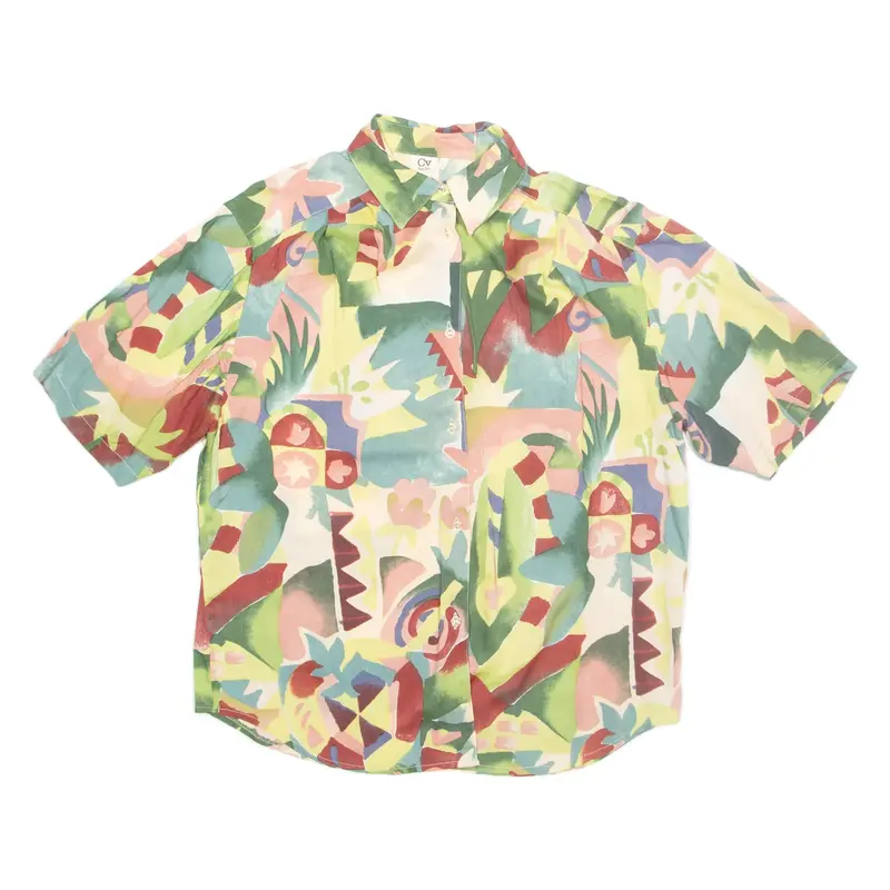 CV Womens Shirt Green Crazy Pattern M
