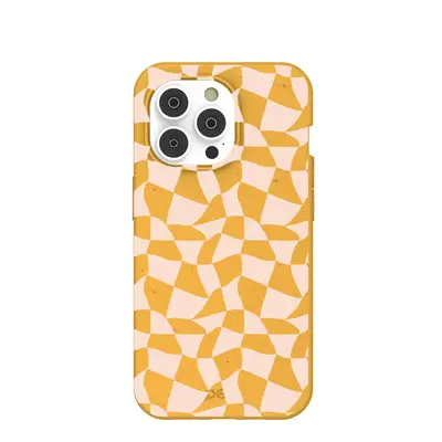 Honey Wavy Checkers iPhone 14 Pro Case