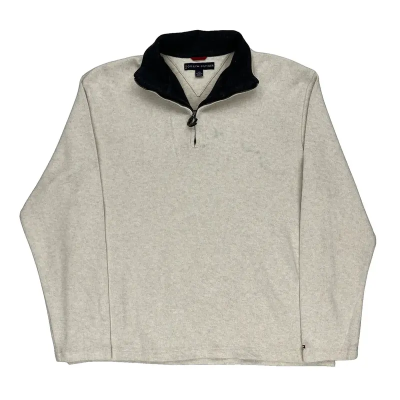Tommy Hilfiger 1/4 Zip - Large Cream Cotton