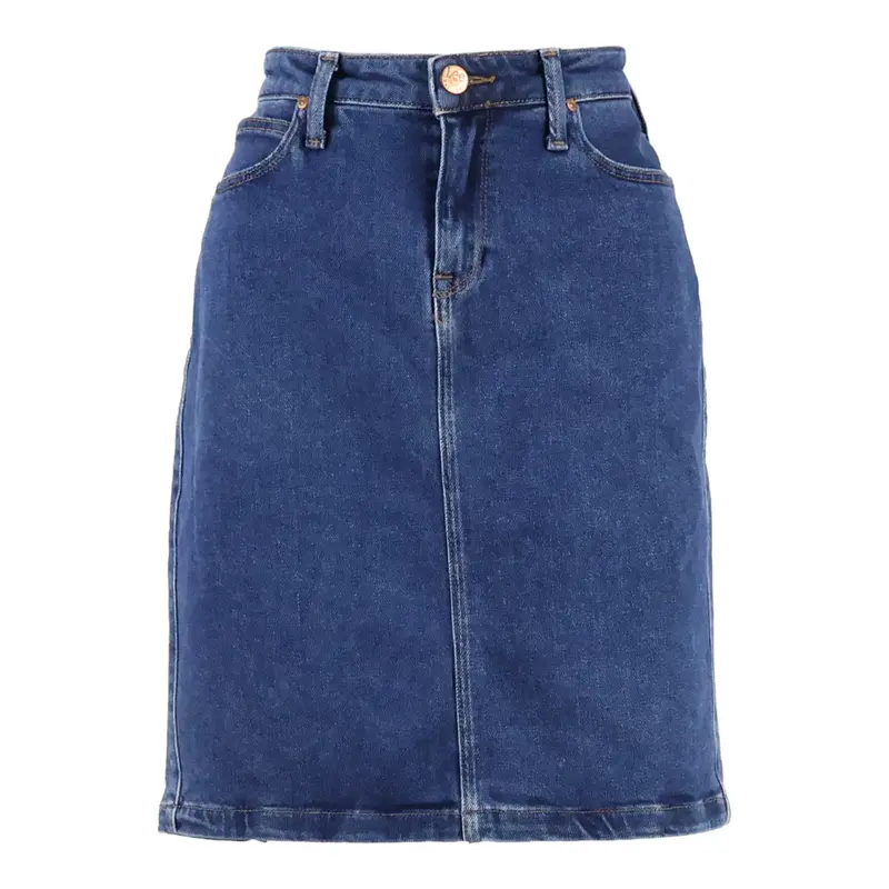 LEE Womens Straight Skirt Blue Short M