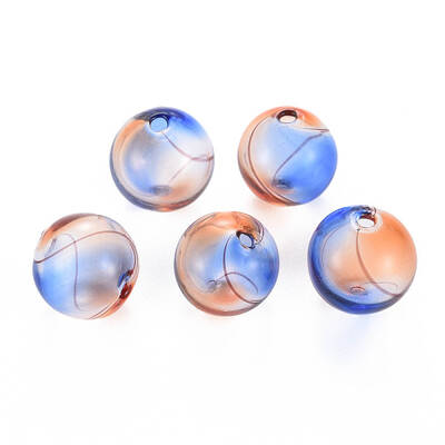 Transparent Handmade Blown Glass Globe Beads