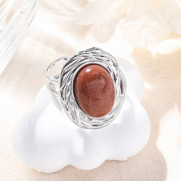 Oval Synthetic Goldstone Finger Rings