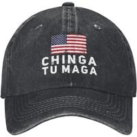 Chinga Tu MAGA Anti Trump Baseball Cap Adjustable Personalized Adult Sports Hats Black