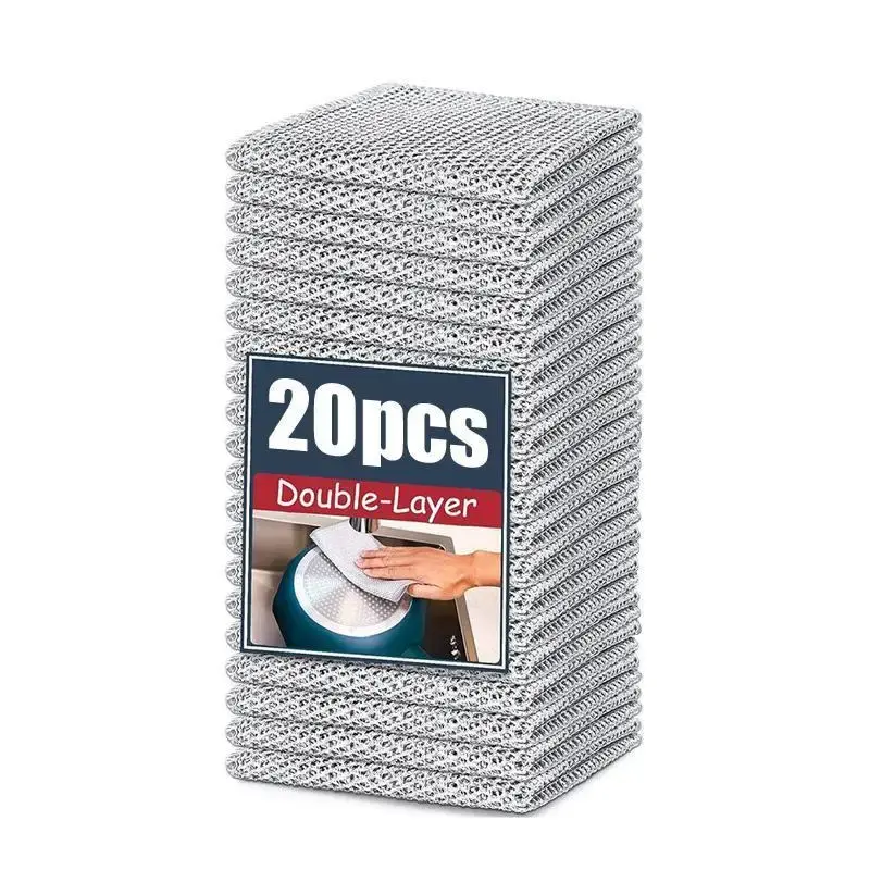 10/20-Pack Premium Stainless Steel Dish Scrubbers – Heavy Duty Non-Scratch Cleaning Pads for Pots, Pans & Sinks | Reusable,...