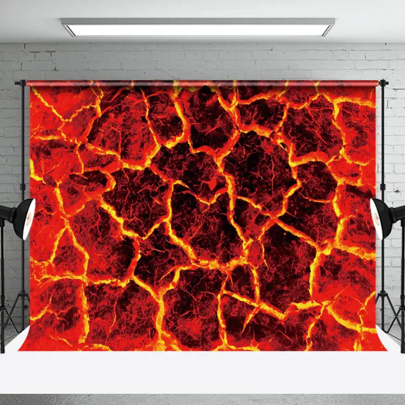 Red Black Lava Abstract Textured Backdrop For Photo - Aperturee