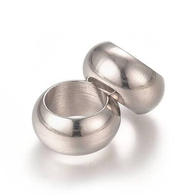 Tarnish Resistant 201 Stainless Steel European Beads