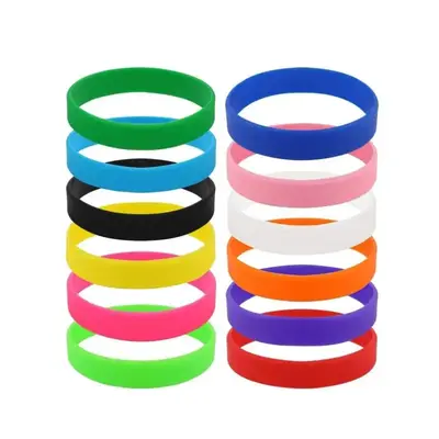 Candy Color Solid Color Soft Wristband Bracelets, 12pcs Water Proof Elastic Bracelet, Stocking Stuffers Sports Accessories fo...