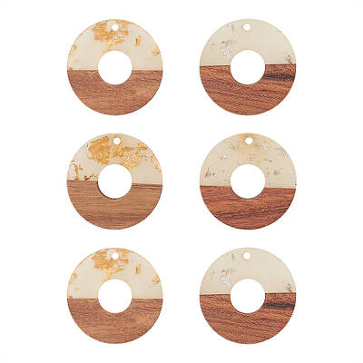 Transparent Resin & Walnut Wood Pendants