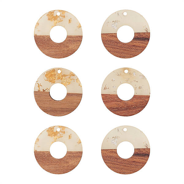Transparent Resin & Walnut Wood Pendants
