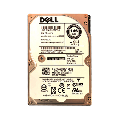 W330K Dell 146GB 6Gb/s SAS 15000 2.5-Inch Hard Drive