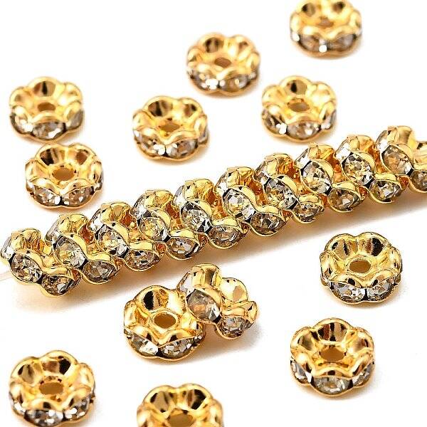 Brass Rhinestone Spacer Beads
