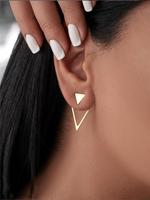 Geometric Design Earring Jacket, Simple Retro Triangle Earrings for Women, Summer Fashion All-match Jewelry for Daily Use, Ac...