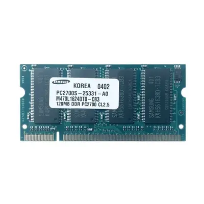 Samsung M470L1624DT0-CB3 | 128MB DDR-333MHz PC2700 Non-ECC Unbuffered SODIMM CL2.5 1Rx16 2.5V 200-Pin Memory Module