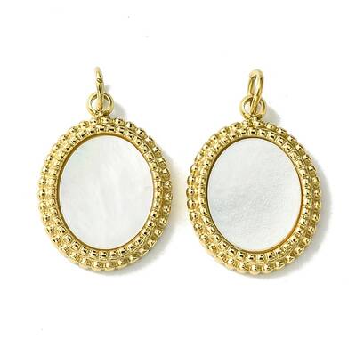 Ion Plating(IP) 304 Stainless Steel Pave Shell Pendants