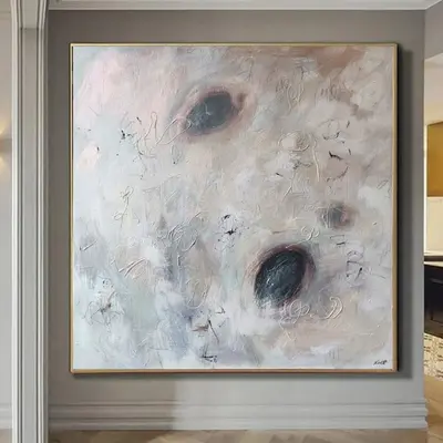 Large Original Abstract Beige Paintings On Canvas Minimalist Art Modern Pastel Colors Contemporary Art Unique Textured Art | ...