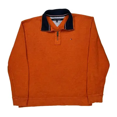 Tommy Hilfiger 1/4 Zip - XL Orange Cotton
