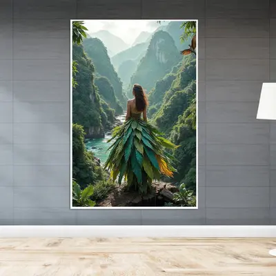 Nature’s Embrace - A Leaf-Clad Muse