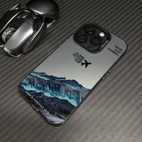 Creative Mountains Pattern Case for iPhone 16 15 14 Pro Max 13 12 11 XR XS Plus E Shockproof Drop Protection Durable PC Smart...