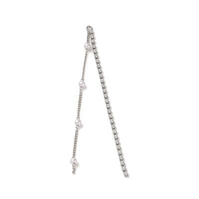 Brass Micro Pave Clear Cubic Zirconia & ABS Plastic Pearl Big Pendants