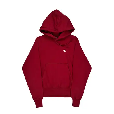 Reverse Weave Champion Hoodie - XS Red Cotton Blend