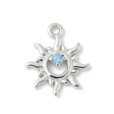 Brass Micro Pave Cubic Zirconia Charms