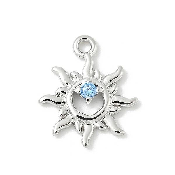 Brass Micro Pave Cubic Zirconia Charms