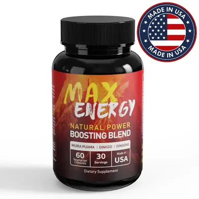 MAX ENERGY Energy Stamina Supplement - Ginseng, Ginkgo, Tribulus, Ashwagandha, Brain Support, Immune Support, Antioxidant, He...