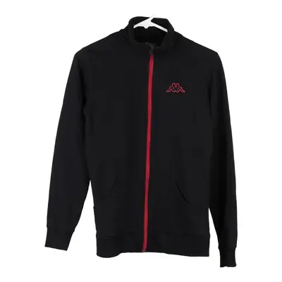 Age 14-15 Kappa Zip Up - Large Black Cotton Blend