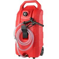 VEVOR 16 Gallon Fuel Caddy, 7.8 L/min, Portable Gas Storage Tank Container with Hand Pump Rubber Wheels, Fuel Transfer Storag...