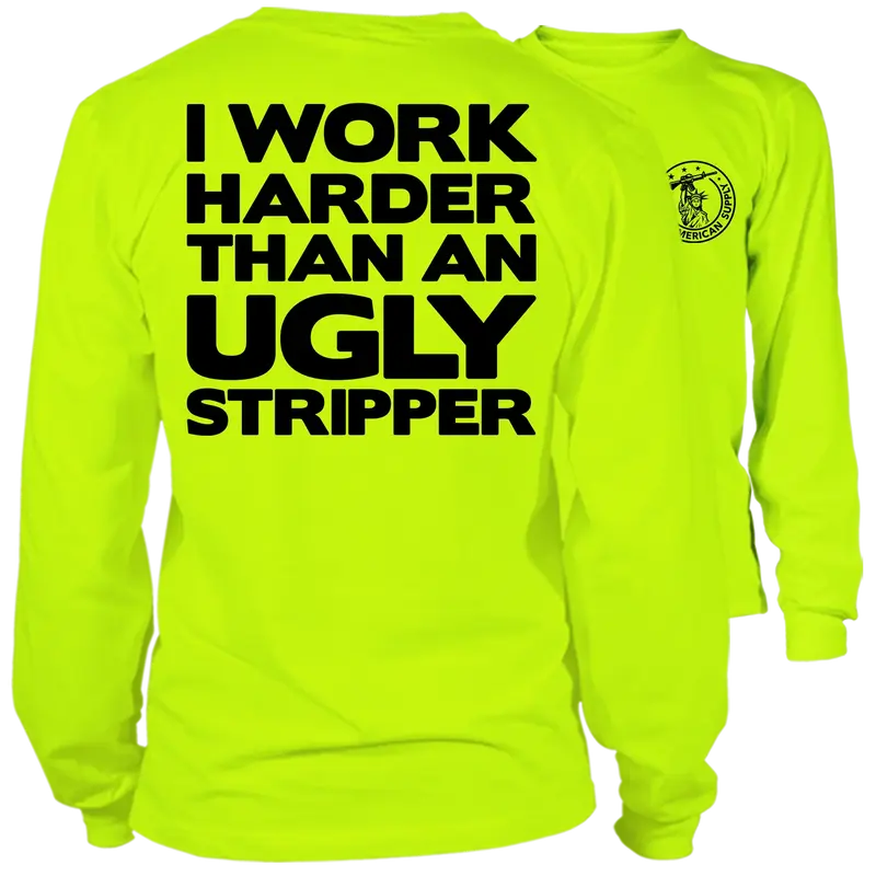 Work Harder - Long Sleeve Hi-Vis T-Shirt