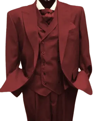 Mens 1930s Suits - Double Breasted Suit - Burgundy Suit