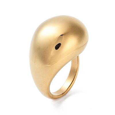 Teardrop Ion Plating(IP) 304 Stainless Steel Rings for Women