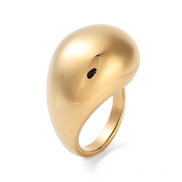 Teardrop Ion Plating(IP) 304 Stainless Steel Rings for Women