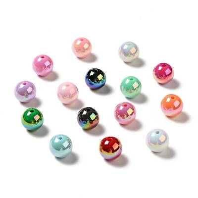 UV Plating Rainbow Iridescent Acrylic Beads