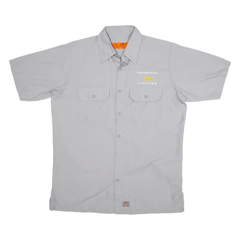 RED KAP Worker Shirt Grey Short Sleeve Mens M