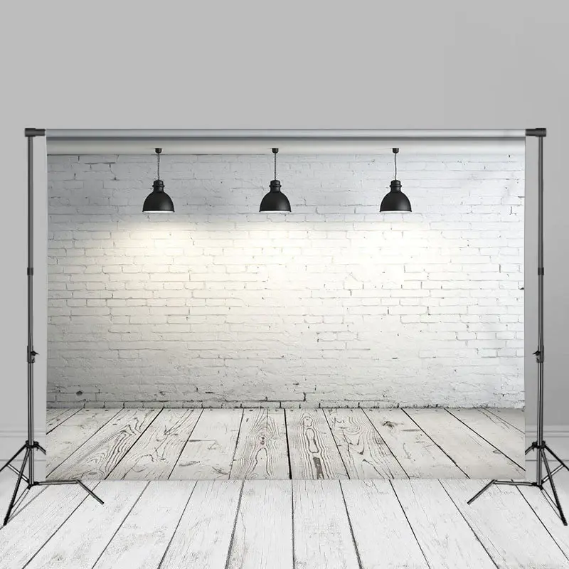 White Brick Wall Texture Photography Studio Backdrop - Aperturee
