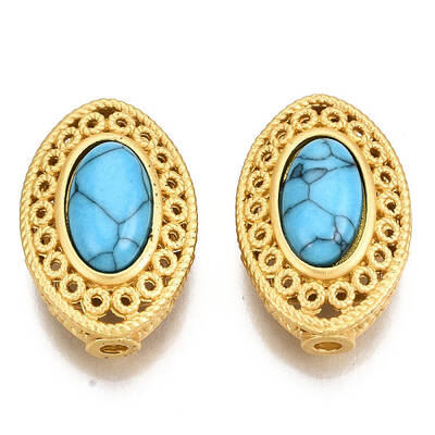 4-Hole Synthetic Turquoise Beads