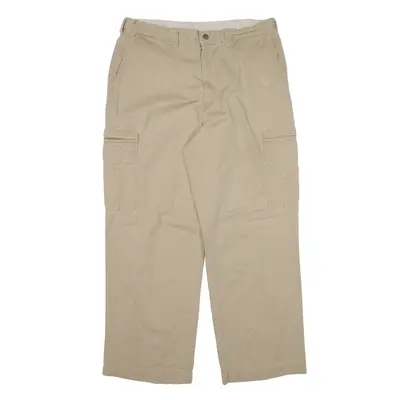 DICKIES Cargo Workwear Trousers Beige Relaxed Straight Mens W36 L30