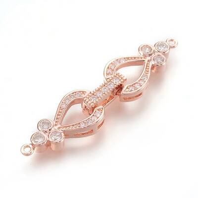 Brass Cubic Zirconia Fold Over Clasps
