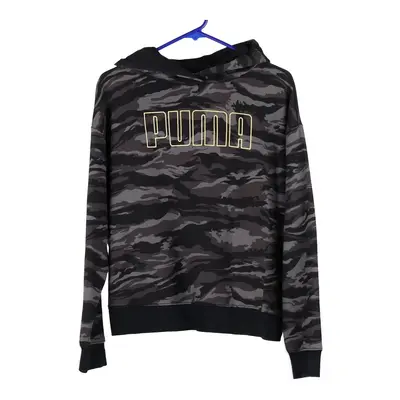 Puma Camo Hoodie - Small Grey Cotton Blend